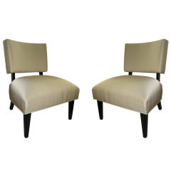 Pair , Exceptional Mid-Century Slipper Chairs
