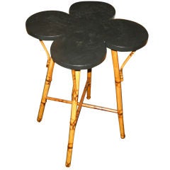 English 19th century Clover Leaf Bamboo End Table