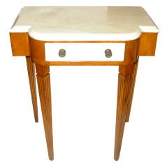 French Art Deco Marble Top Side Table/End Table