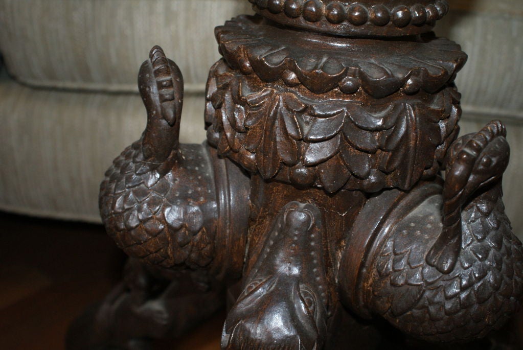 Beautiful  Burmese Hand Carved Figural Raj Center Table