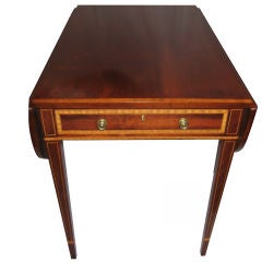 Antique Rare Oversized Inlaid Mahogany Federal Pembroke Table.