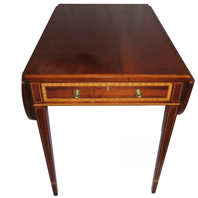 Rare Oversized Inlaid Mahogany Federal Pembroke Table.