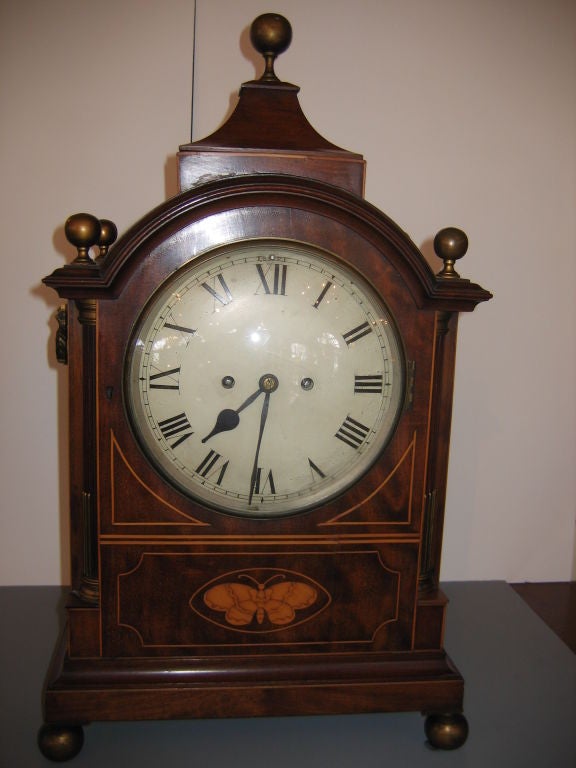 Early 19th Century Double Fusse  English Mahogany Clock