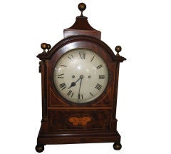 Early 19th Century Double Fusse  English Mahogany Clock