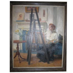 Large Impressionist Oil On Canvas Signed Frederick Weber.