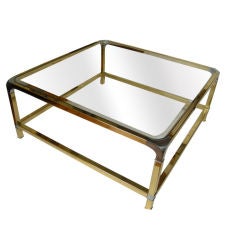 Fabulous 1950s Brass and Steel Coffee Table