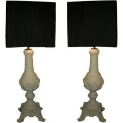 Pair, Tall Decorative Column Lamps