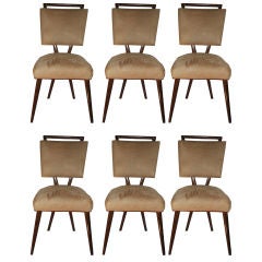 Six  Unique Bowtie Italian Mid-Century Dinning Room Chairs