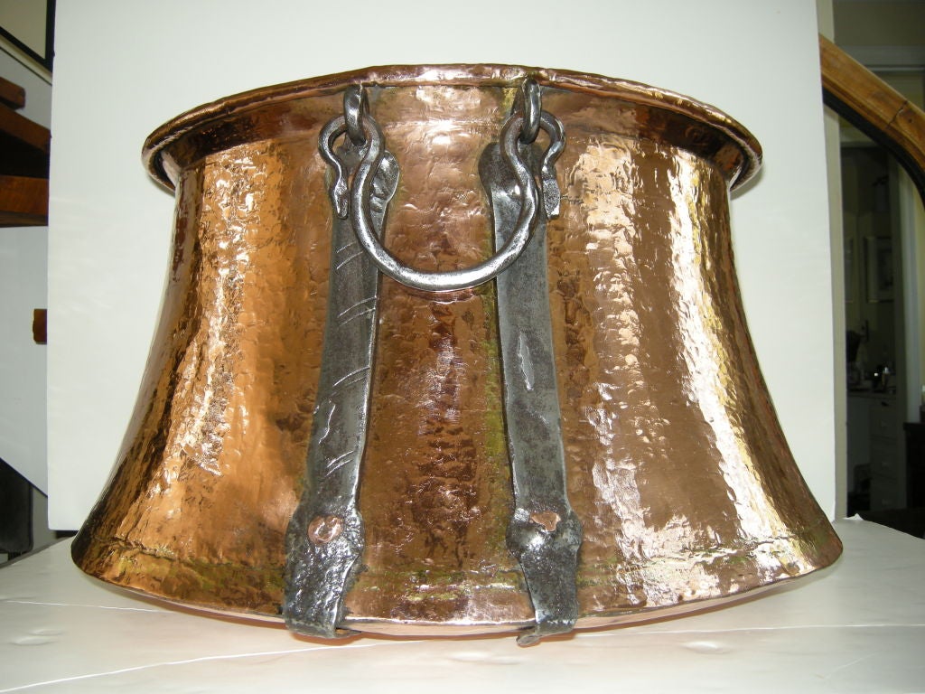 19th Century Marvelous  Rare Bell Shaped Antique Solid Copper Pail /Bucket