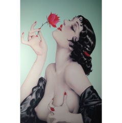 Used 'Memories of Olive"  Deluxe Lithograph  by Alberto Vargas