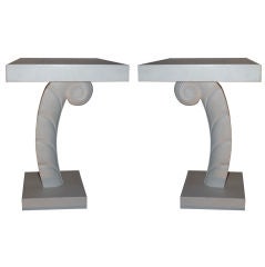 Divine Pair of Hand Carved Palm Tables