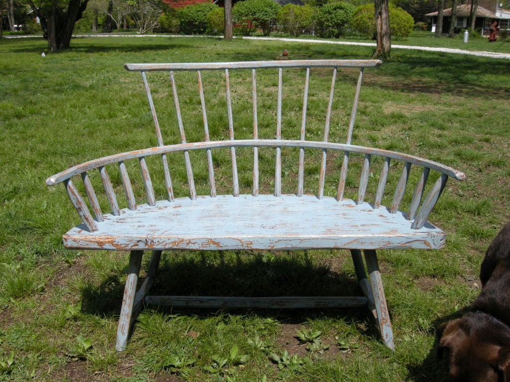 Rare , Antique Windsor Style Bench (New England) 1