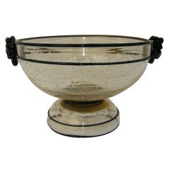 Unusual Hand Blown  Art Deco Murano Glass Figural Bowl.