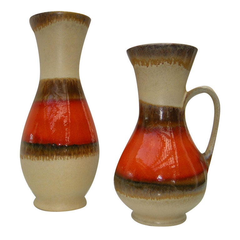 Two Mid-Century Studio Pottery Vases