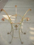 Tall English Iron plant stand with good patina. When I saw this lovely plant stand I thought how it would also make a great table <br />
if you were looking for some thing with more height, would be perfect with a 1/2 inch round glass top.