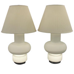 Pair of Italian Internally Illuminated Table Lamps