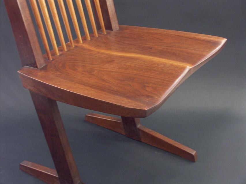 Walnut Pair of George Nakashima Conoid Chairs