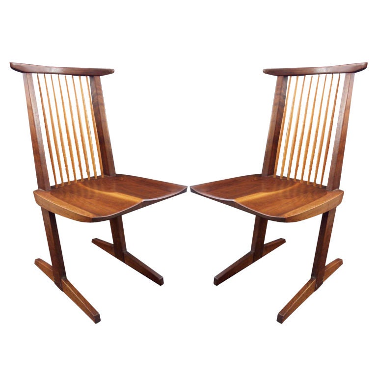 Pair of George Nakashima Conoid Chairs