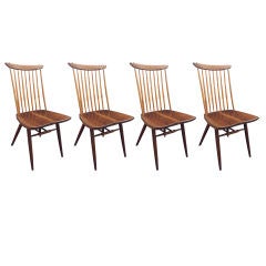 Set of 4 George Nakashima "New" Chairs in Walnut