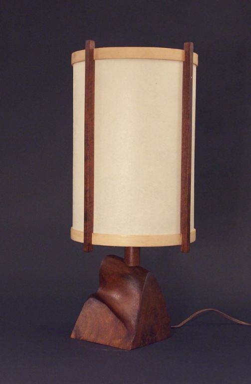 20th Century An Outstanding George Nakashima Table Lamp