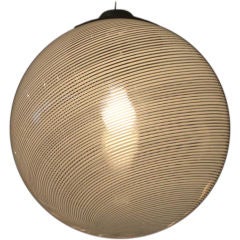 Italian Globe Pendant with Tight Swirl Pattern