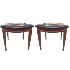 Outstanding Pair of Mahogany Stools by Fritz Henningsen