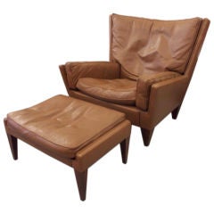 Outstanding Lounge Chair and Ottoman by Illum Wikkelso