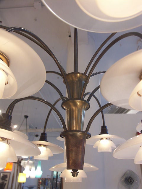 Mid-20th Century Magnificent  Poul Henningsen bombardment chandelier