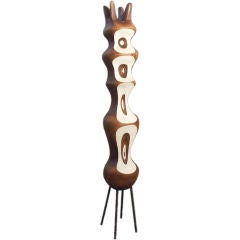 Extremely Rare Totemic Wood Sculpture by John Risley