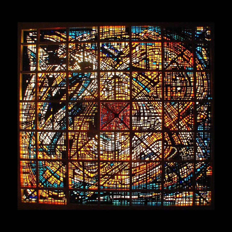 Monumental Roger Darricarrere 1965 Stained Glass Los Angeles