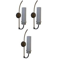 Group of 3 Italian Glass Cylinder Wall Sconces