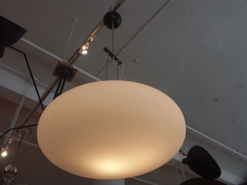 An Italian Glass Saucer Lamp with a Unique Suspension 1
