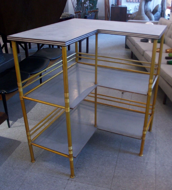 Corner Etagere in Rare Gold Anodized Color