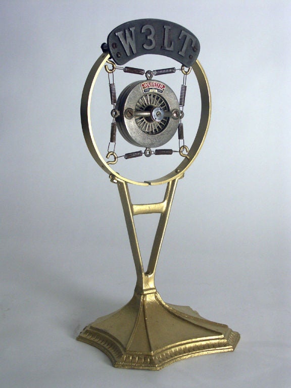 Rare early group of 6 vintage radio broadcast microphones. 6 distinct designs, each with a hoop and spring suspended diaphragm. 2 examples still retain their original station call letters. None of the examples are wired and the working condition is