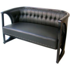 Black lacquered settee by Josef Hoffmann