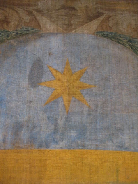 Huge 18th Century Painted Linen Panel