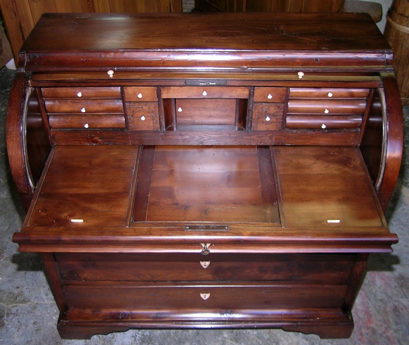 19th Century Danish Cylinder Roll Top Desk