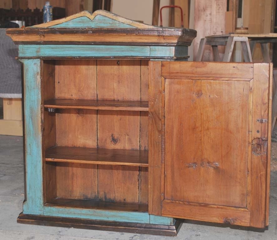 19th Century Antique Painted Wall or Floor Cabinet