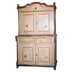 Antique 19th Century Painted Buffet, Step Back Hutch