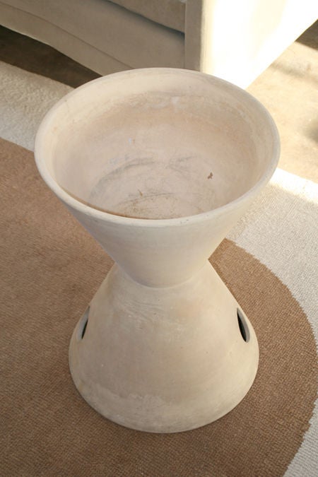 American A large double hole double cone bisque planter, LaGardo Tackett