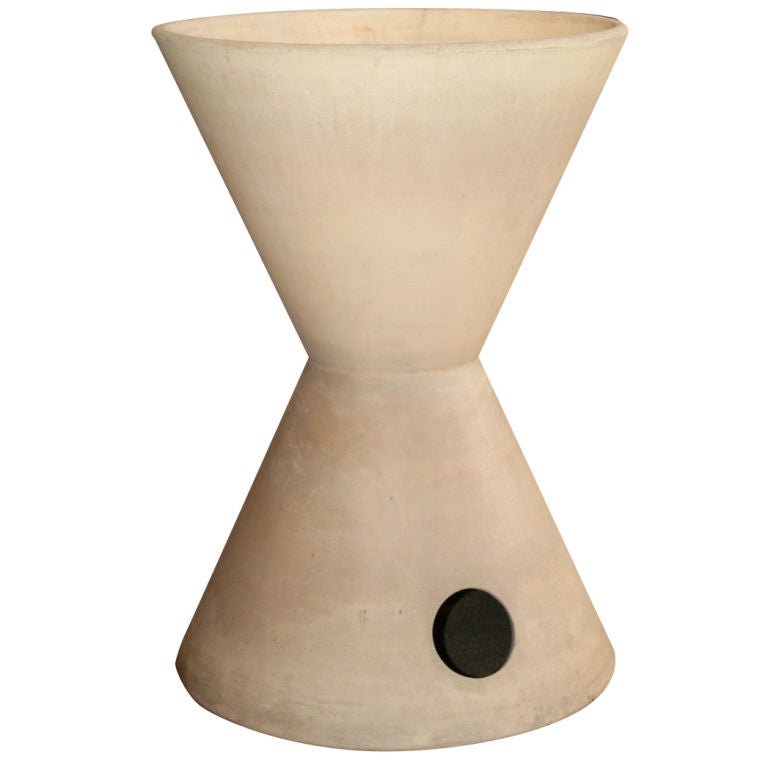 A large double hole double cone bisque planter, LaGardo Tackett