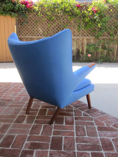 Iconic Papa Bear chair and ottoman by Hans J. Wegner In Excellent Condition In West Hollywood, CA