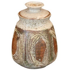 A Joel Edwards lidded stoneware vessel