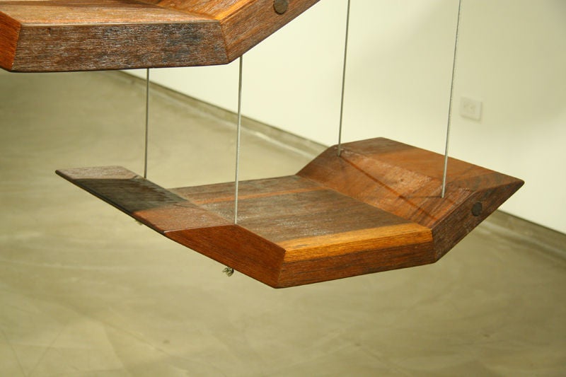 Wood Adjustable hanging shelves by Zanini de Zanine