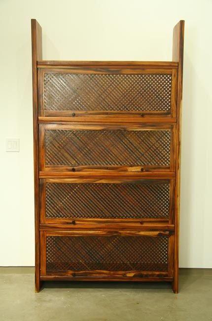Rosewood Lattice Bookshelves In Good Condition For Sale In Hollywood, CA