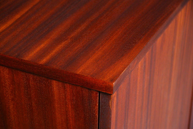 Brazilian exotic wood and ebonized three door cabinet 1