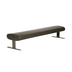 Long bronze bench with light underneath