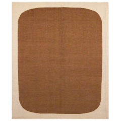 Large Modernist rug in brown and creme by Christopher Farr