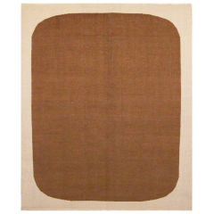 Large Modernist rug in brown and creme by Christopher Farr