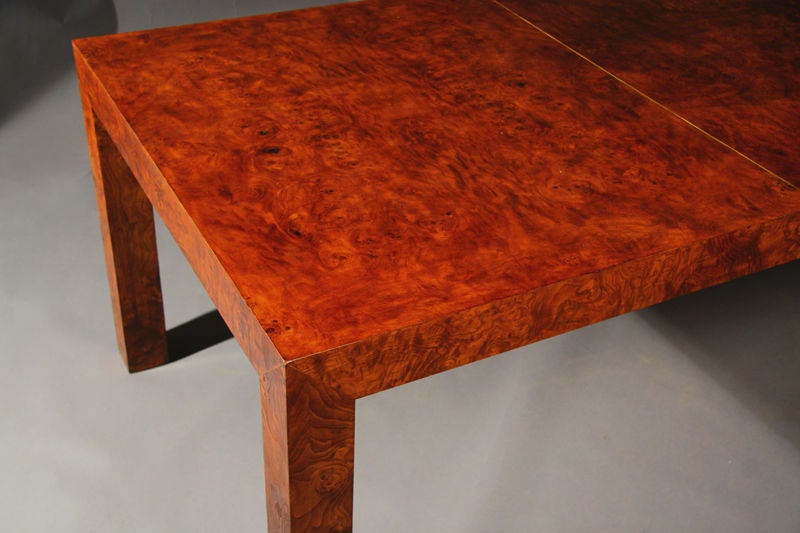 Burled Dining Table With Two Leaves by Milo Baughman 2